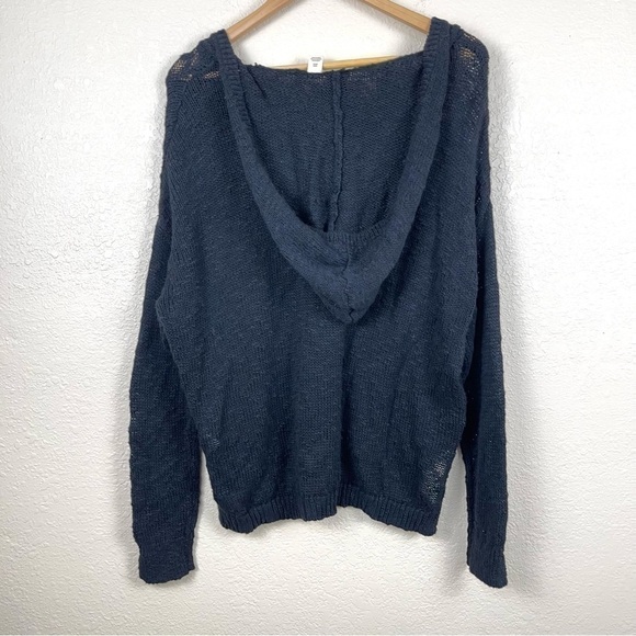 Roxy Black Knit Long Sleeve Hooded Pullover Sweater Size Small Women - Picture 7 of 11